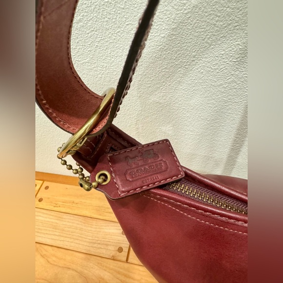Coach Bleeker Bucket Bag In Burgundy with Tattersall Lining - Picture 5 of 10